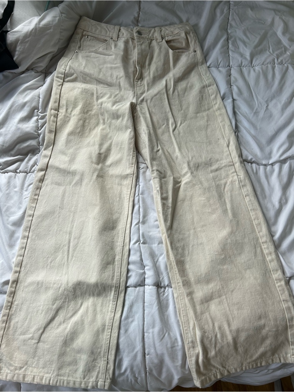 twik Wide-Leg Natural Cream Jeans